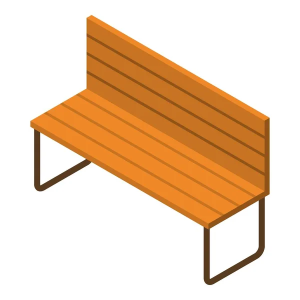 Banc de parc en bois icône, style isométrique — Image vectorielle