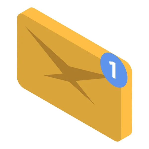 Email status delivery icon, stile isometrico — Vettoriale Stock