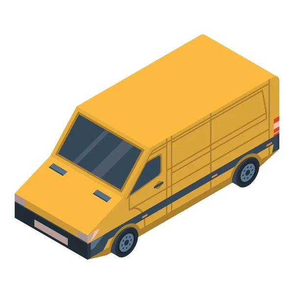 Icono amarillo del coche de la entrega, estilo isométrico — Vector de stock