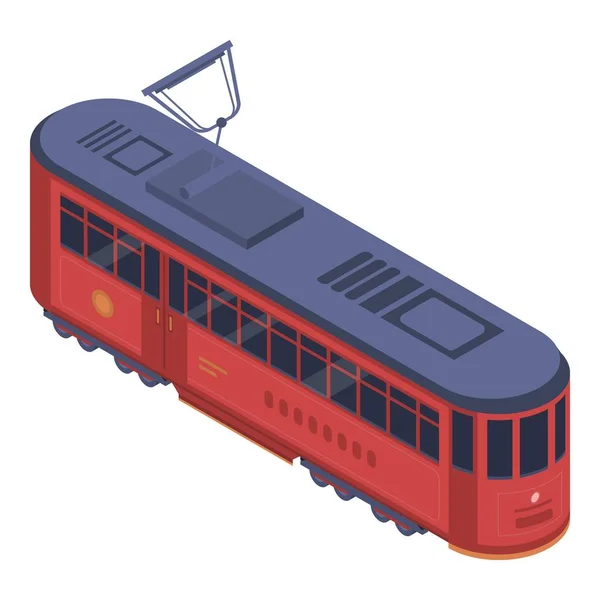 Klassieke tram auto pictogram, isometrische stijl — Stockvector