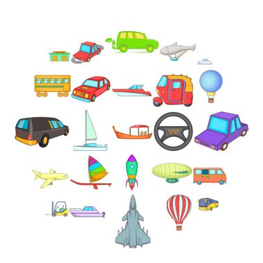 El ilanı Icons set, karikatür tarzı