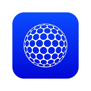Siyah ve beyaz golf topu simgesini dijital mavi