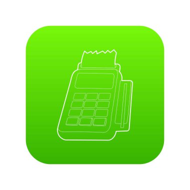 Kart okuyucu yeşil simge vektör