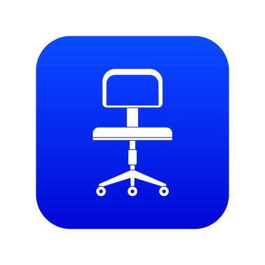 Bir sandalye çek tekerlek simgesi dijital mavi ofis
