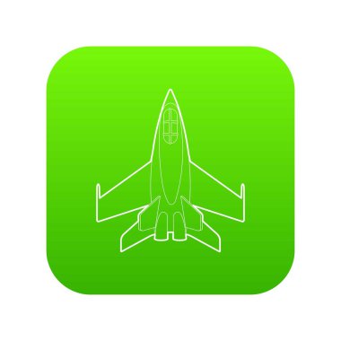 Askeri jet yeşil simge vektör