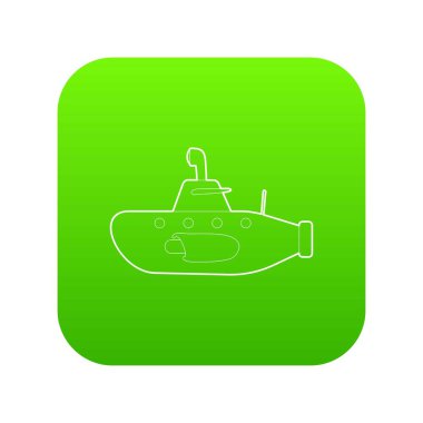 Denizaltı simge yeşil vektör