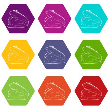 Web için beyaz izole varan simgeler 9 set coloful