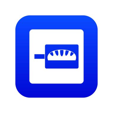 Ekmek pişirme simge dijital mavi