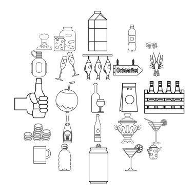 Alkol Icons set, anahat stili