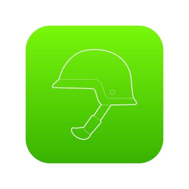 Asker kask yeşil simge vektör