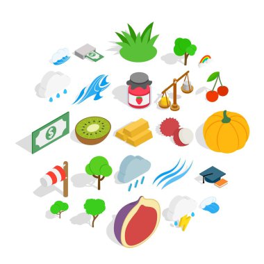 Hayati Icons set, izometrik stili