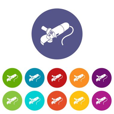 Açı değirmeni simgeler vektör renk ayarla