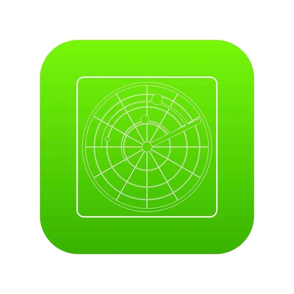 Radar pictogram groen vector — Stockvector