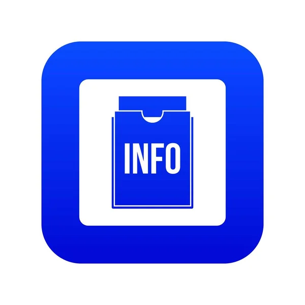 Info folder icon digital blue — Stock Vector