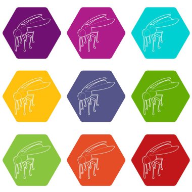 9 vektör sivrisinek Icons set