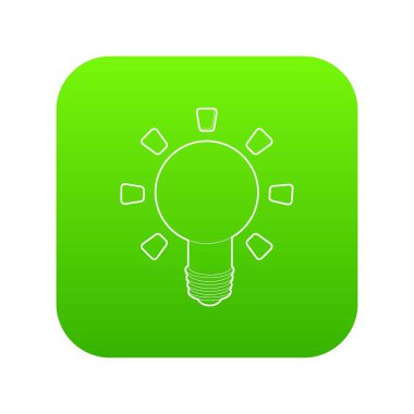 Beyaz arka plan üzerinde izole lambası yeşil simge vektör