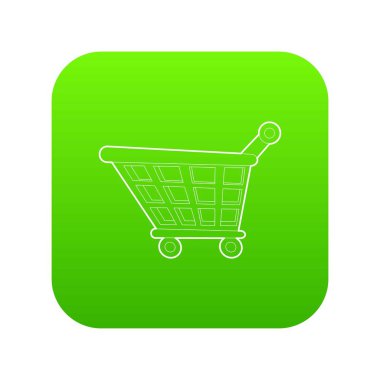 Alışveriş sepeti yeşil simge vektör
