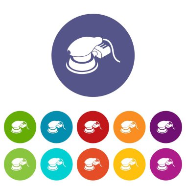 Dairesel sayfası sander simgeler vektör renk ayarla