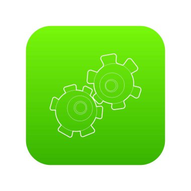 Dişli yeşil simge vektör