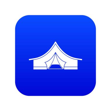 Turist çadır simgesi dijital mavi