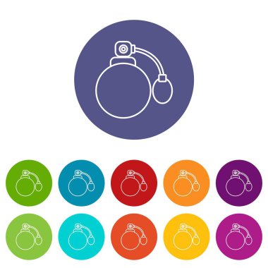 Retro parfüm şişe simgeler vektör renk ayarla