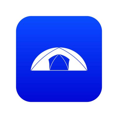 Dome çadır kamp simgesi dijital mavi