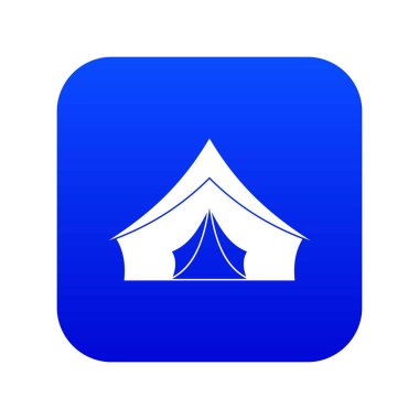 Dijital mavi kutsal kişilerin resmi bir üçgen çatı ile çadır