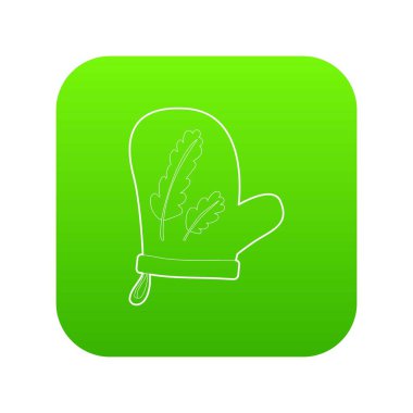 Mitten yeşil simge vektör