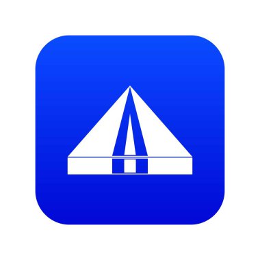 Turist kamp çadır simgesi dijital mavi