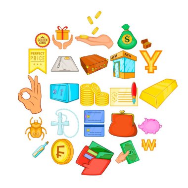 Borç Icons set, karikatür tarzı