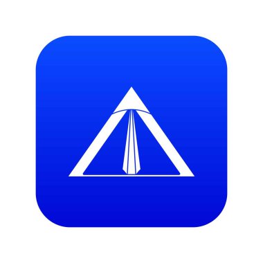 Çadır simgesi dijital mavi