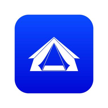 Turist çadır simgesi dijital mavi