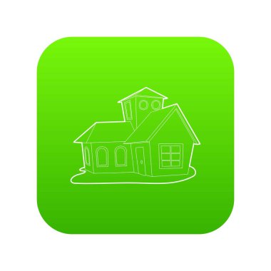 Ev yeşil simge vektör