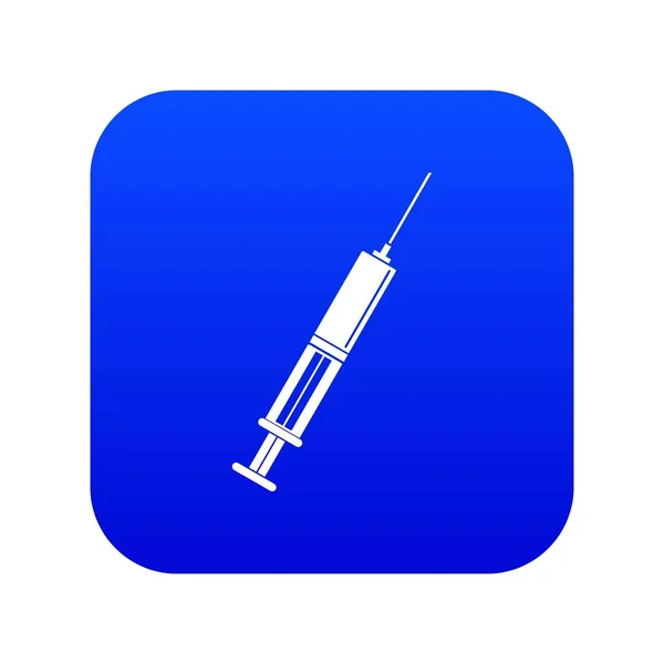 Syringe met vloeibare pictogram digitale blauw — Stockvector