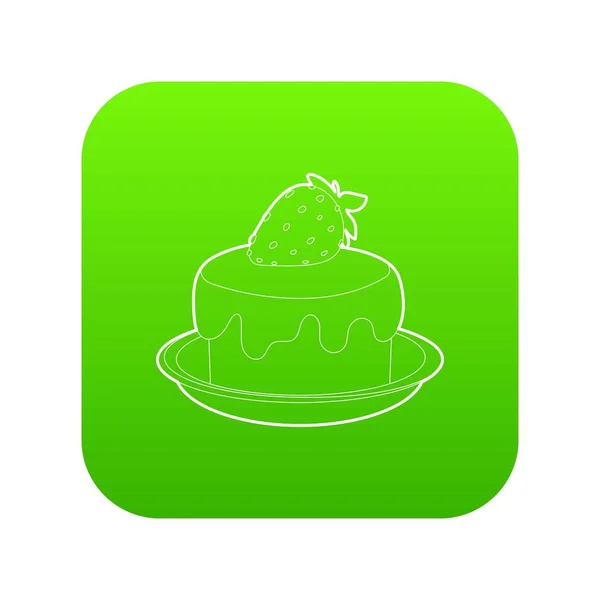 Icono de pastel vector verde — Vector de stock