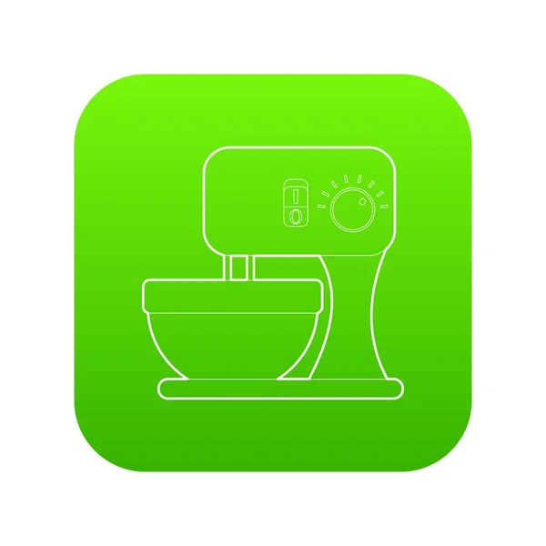 Mixer icon green vector — Stock Vector