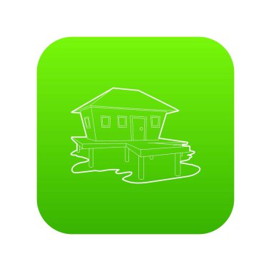 Tropikal ev yeşil simge vektör