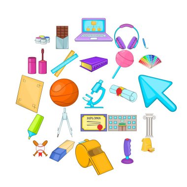 Skolastik Icons set, karikatür tarzı
