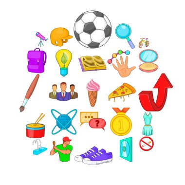 Mükemmel dünya Icons set, karikatür tarzı