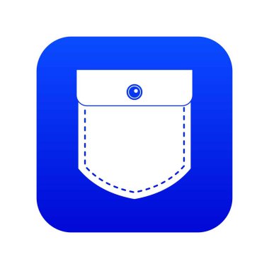 Siyah kot cep simgesi dijital mavi