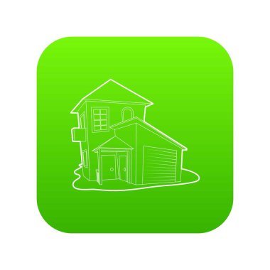 Modern ev yeşil simge vektör