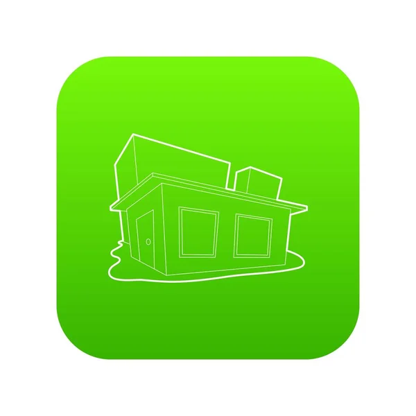 Petite icône de maison vecteur vert — Image vectorielle