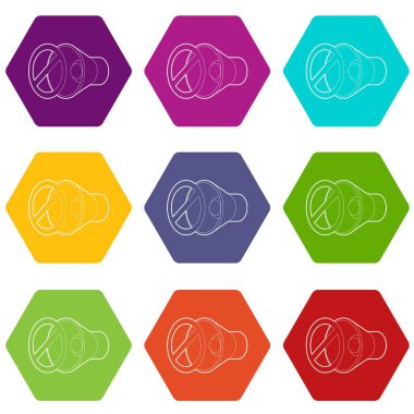 Ses yok, 9 vektör sessiz Icons set