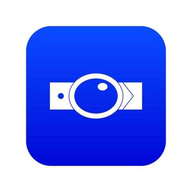 Oval şekilli tokası simgesi dijital mavi kemer