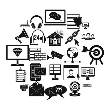 Antlaşma Icons set, basit tarzı