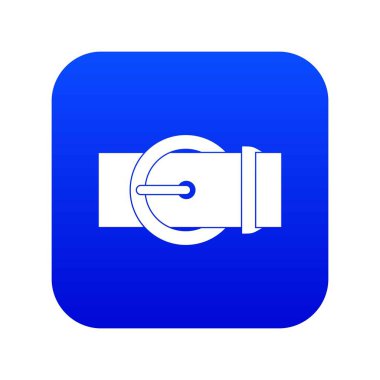 Daire kemer tokası simgesi dijital mavi