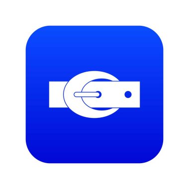 Oval Kemer tokası simgesi dijital mavi