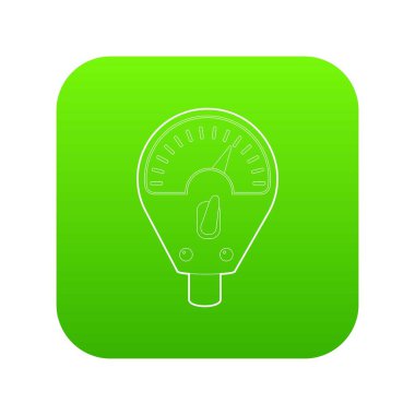 Parkmetre yeşil simge vektör