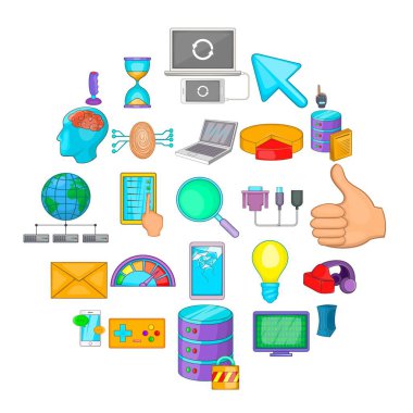 Bilgisayar oyun Icons set, karikatür tarzı