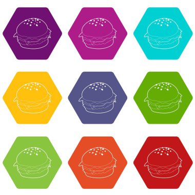 9 vektör hamburger Icons set
